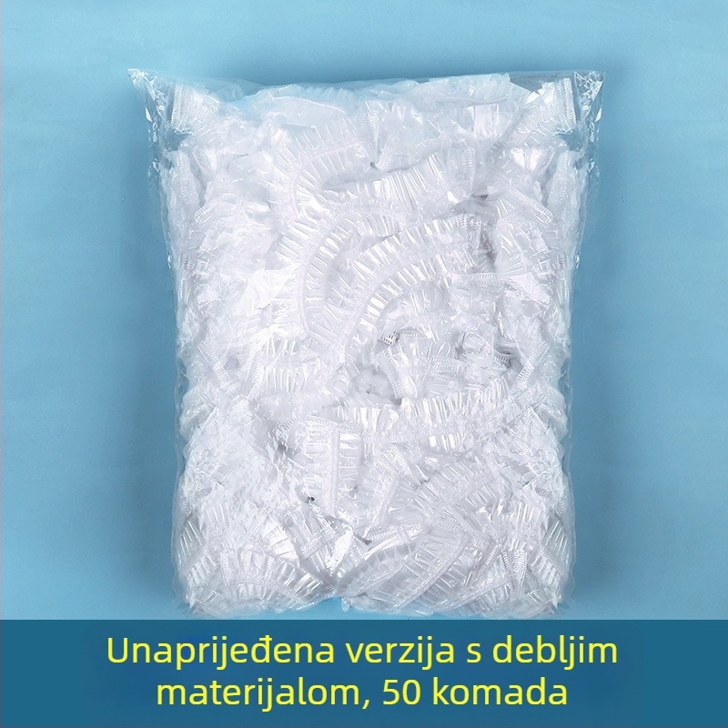 Jednokratna kapa za tuširanje za odrasle – vodootporna PE kapa za kupanje, bojenje kose i zaštita od para ulja u kuhinji