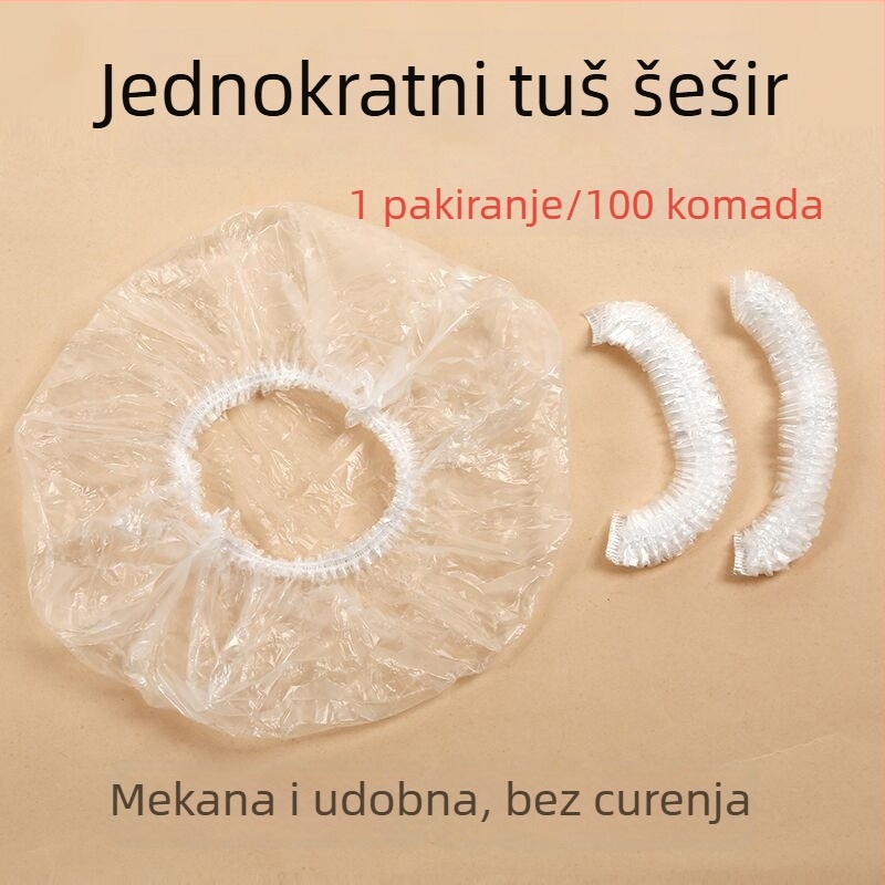 Jednokratna kapa za tuširanje za odrasle, PE kapsa za njegu kose i bojanje, vodootporna, jednokratna