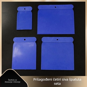 Prilagođeni četverodijelni set špachtli za žbukanje za gradnju – tijelo noža od plastike / karbonske čelika / nehrđajućeg čelika; držač: čelik; serija Jr5011; primjena: građevinsko dekoriranje