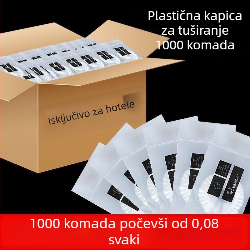 Kapa za tuširanje na veliko za hotele i privatne smještaje, PE materijal, paketirano pojedinačno, kvaliteta pet zvjezdica, broj proizvoda Mx4A8smr