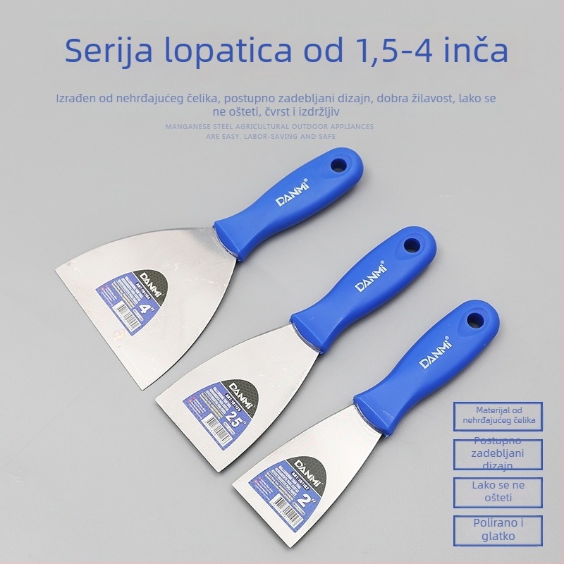 Set špatula za mort s plastičnom ručkom, za žbukanje i završne radove, veličine 2/4/5 inča