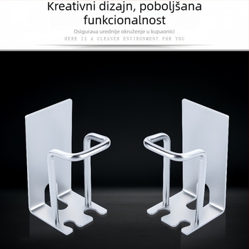 Držač četkice za zube – montaža bez bušenja, odvodna čašica za ispiranje, metalna konstrukcija, višefunkcijsko skladište