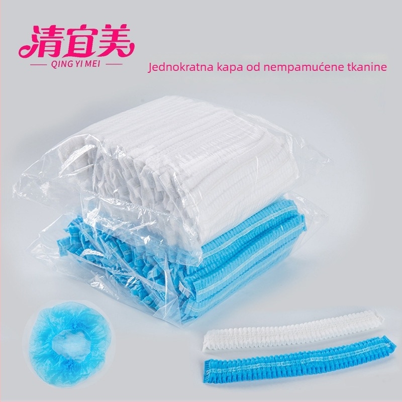 Zhengyu jednokratna debela kapica od netkanog materijala s ventilacijskim otvorima – pogodna za prehrambenu industriju, kozmetiku i zaštitu okoliša – 100 komada u pakiranju