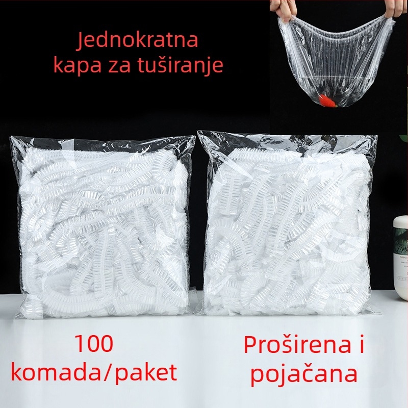 Jednokratna PE kapa za tuširanje, debela i proširena, vodootporna i otporna na prašinu, za bojanje kose i tretmane uljima