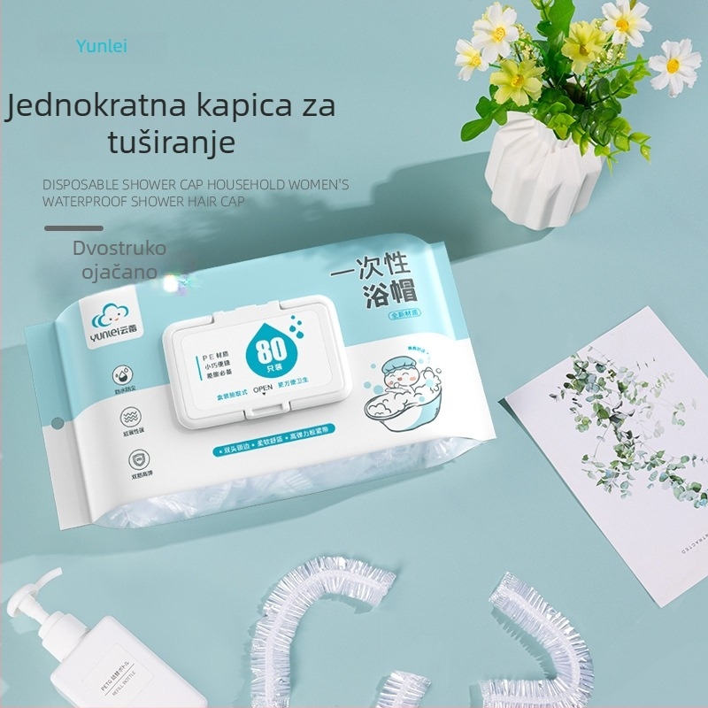 Jednokratna kapa za tuširanje, proširena i debela, vodootporna, PE materijal, 200 g