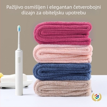 Kosa za glavu od koralnog velura s izvezom, debela, upijajuća, brzo se suši, bez ispada vlakana, težina 140–169 g