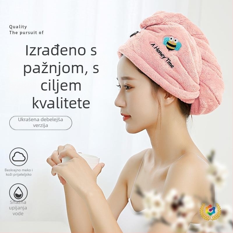 Kosa za glavu od koralnog velura s izvezom, debela, upijajuća, brzo se suši, bez ispada vlakana, težina 140–169 g