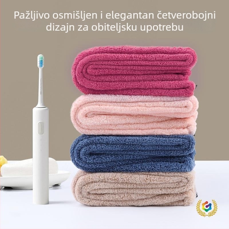 Kosa za glavu od koralnog velura s izvezom, debela, upijajuća, brzo se suši, bez ispada vlakana, težina 140–169 g