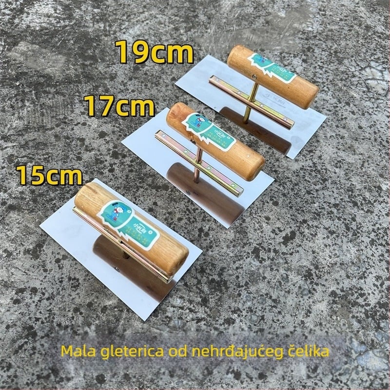 Mala špatula od nehrđajućeg čelika za žbukanje – ravna lopatica za žbukanje, gletanje i zidarske radove, 17 cm