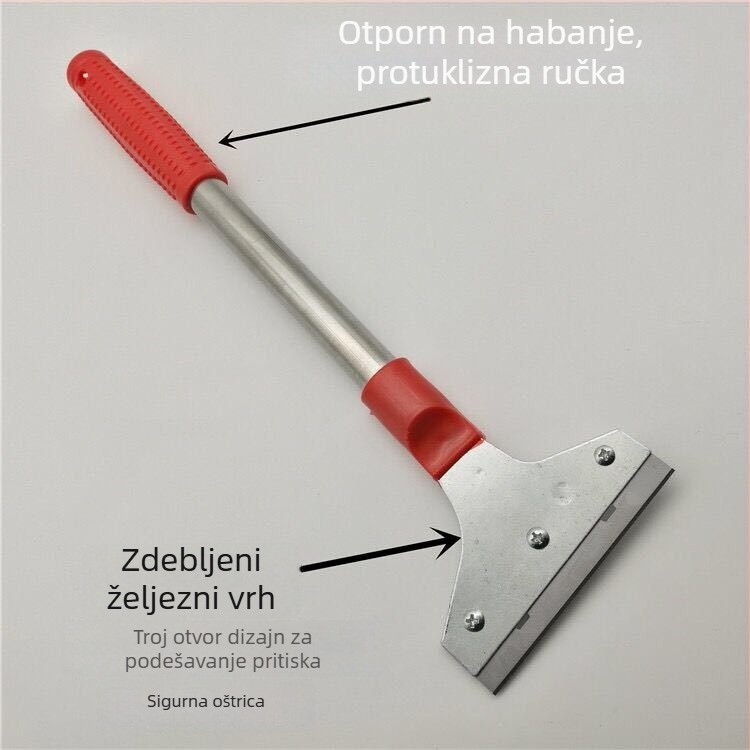 Čistač za čišćenje s tijelom od nehrđajućeg čelika i plastičnim držačem