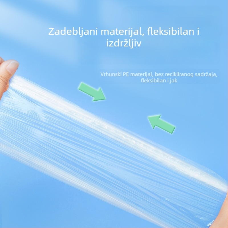 Jednokratna PE kapa za tuširanje, prozirna plastika, vodootporna, debela traka, 100 pojedinačno pakiranih