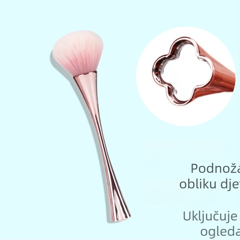 Četka za šminku i puder sa sintetičkim vlaknima, u plastičnoj dršci, kutiji, prijenosna