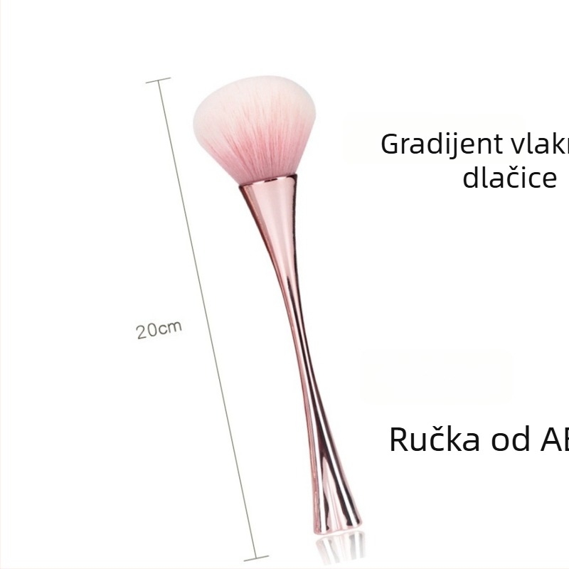 Četka za šminku i puder sa sintetičkim vlaknima, u plastičnoj dršci, kutiji, prijenosna