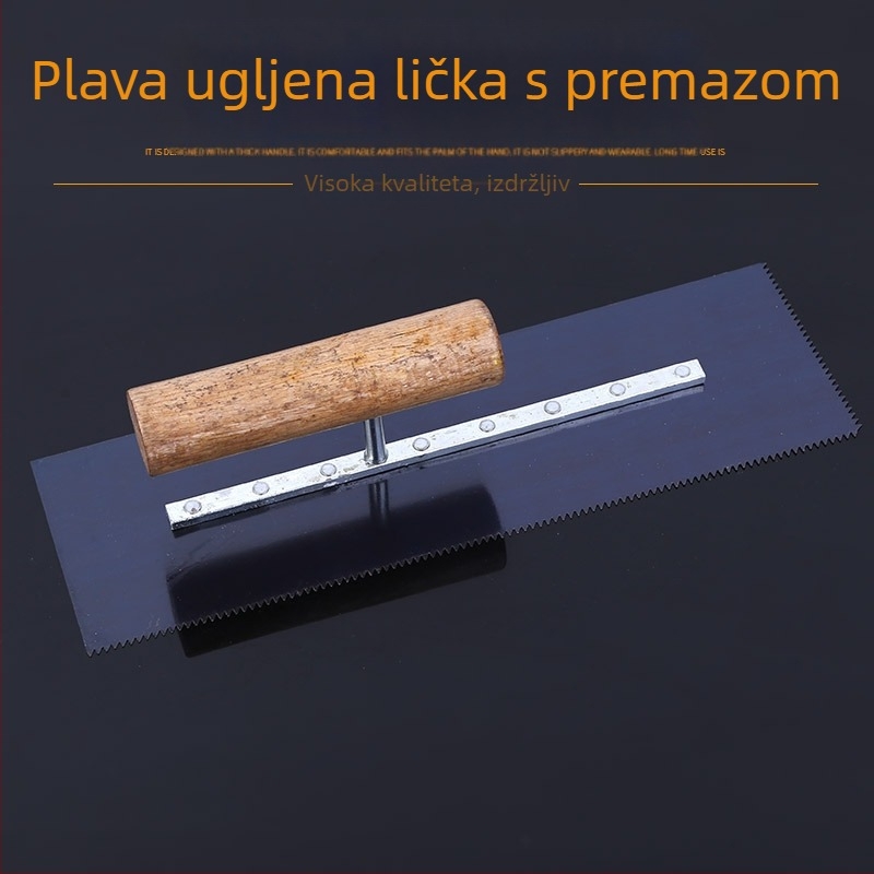 Glet lopatica za izolaciju s nazubljenim rubom za vanjske zidove, protuklizna i otporna, građevinski alat; duljina 295; debljina 1