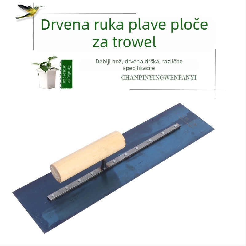 Glet špatula s drškom od drveta i Mn65 čelična oštrica, ravnog tipa