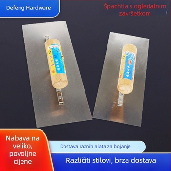 Defeng plošni nož za žbukanje, drška od drveta, ogledno polirana oštrica – za žbukanje i gletanje