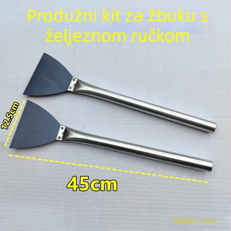 Špatula za gletanje s produženom metalnom drškom, oštrica 65Mn, Serija 02