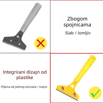 Runxin čistilni nož s plastičnim tijelom i ručkom — kućni alat za čišćenje zidova, staklenih površina i mramora, serija Čistilni nož, za cijeli dom