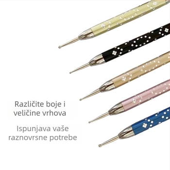 Lattice spectrum Bušilno pero za manikuru s uzorkom od nehrđajućeg čelika, 5 kom, metalna drška, prijenosno