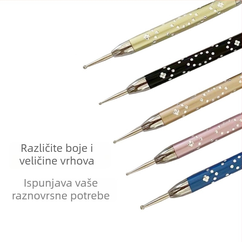 Lattice spectrum Bušilno pero za manikuru s uzorkom od nehrđajućeg čelika, 5 kom, metalna drška, prijenosno