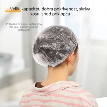Jednokratna kapa za tuš od PE, vodootporna i prozirna, za kuću, hotel i frizerski salon, težina 100 g