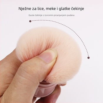 Prijenosna izvlačna četkica za puder s velikom okruglom glavom, za labav puder i rumenilo