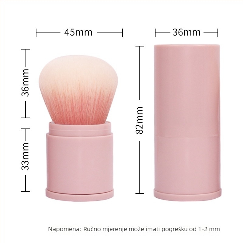 Prijenosna izvlačna četkica za puder s velikom okruglom glavom, za labav puder i rumenilo