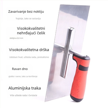 Špatula od nehrđajućeg čelika za žbukanje i završnu obradu, bez vijaka, za diatomsku smjesu i završnu obradu