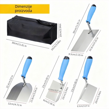 Set gletera za žbukanje i zidarske radove – kutni i zidni gleteri, Ruitool