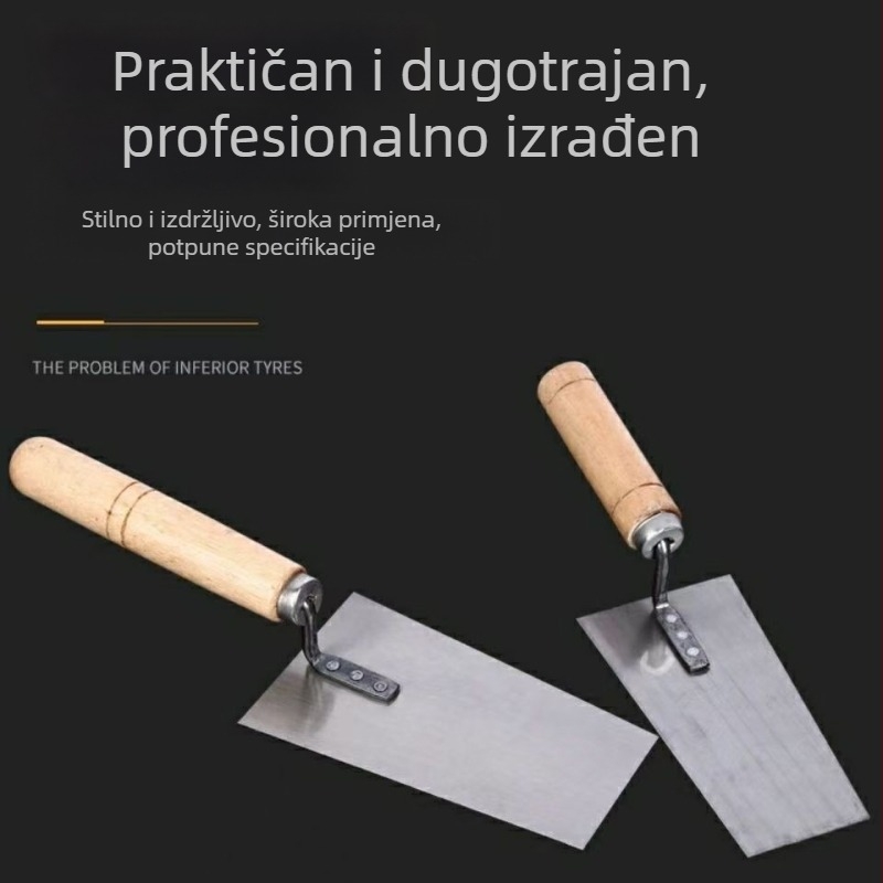 Velika trapezijska špatula za pločice i malter – zidarski alat, debljina 0,7 mm, duljina 320 mm, Clever Helper