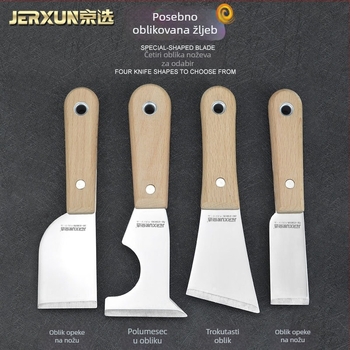 Nerđajući čelični nož za kit s debelom oštricom — za brtvljenje, kit i žbukanje, višenamjenski scraper