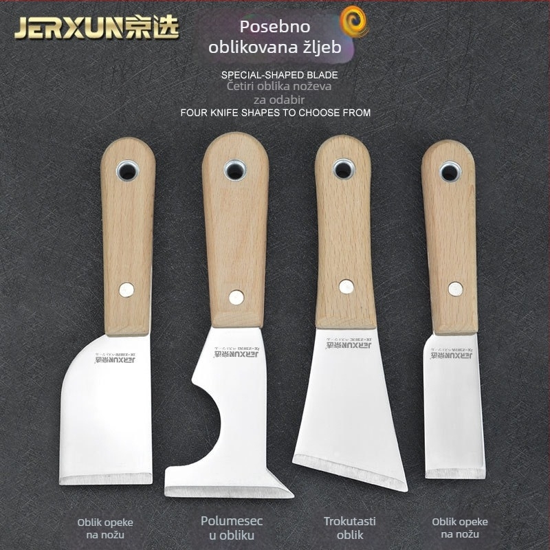 Nerđajući čelični nož za kit s debelom oštricom — za brtvljenje, kit i žbukanje, višenamjenski scraper