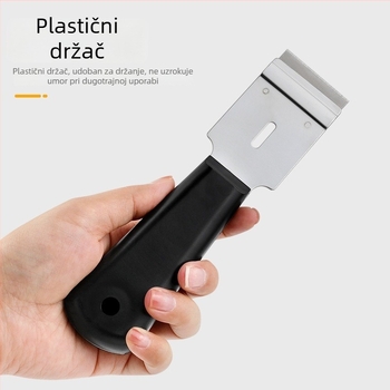 Špatula za čišćenje s plastičnim držalom za uklanjanje ljepila s pločica i zidova, čišćenje fuge, čišćenje poda i stakla