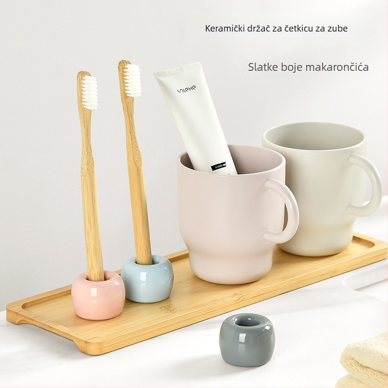 Držač četkice za zube od keramike, kreativan dizajn za parove, porcelanski stalak za pohranu