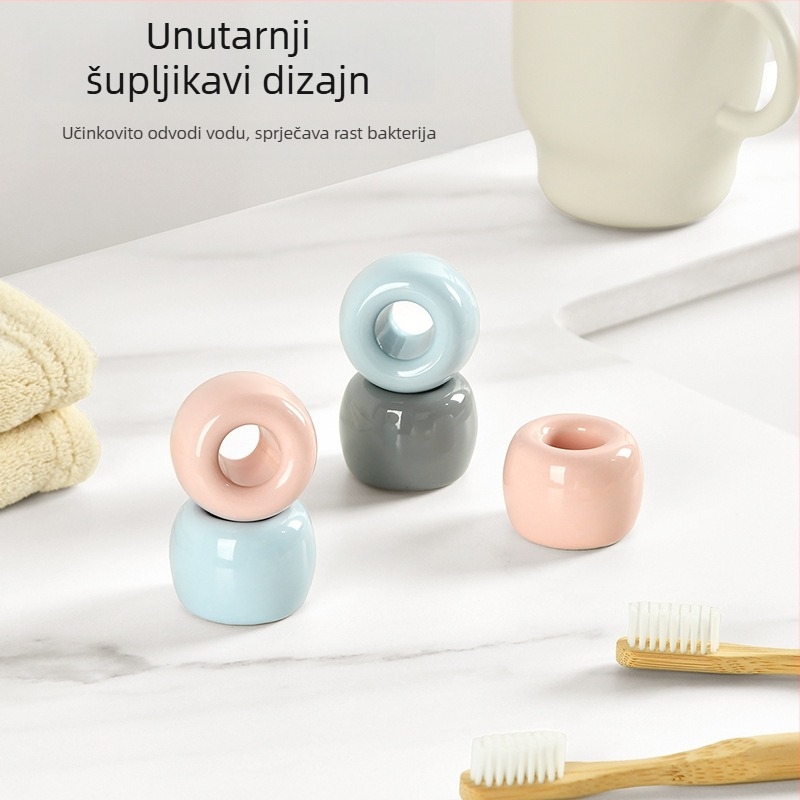 Držač četkice za zube od keramike, kreativan dizajn za parove, porcelanski stalak za pohranu