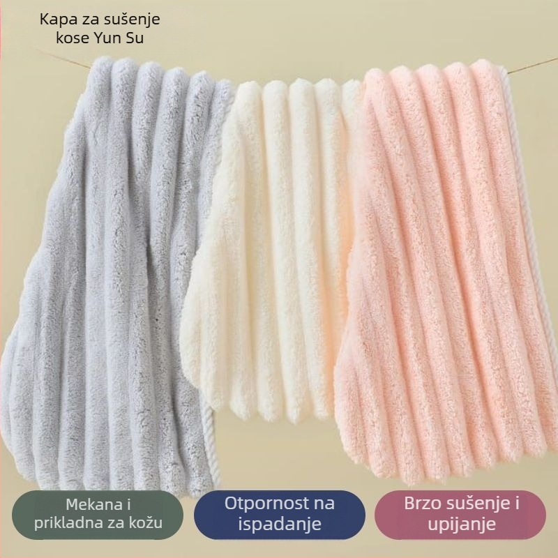 Ručnik za kosu od koralnog fleesa, Lejie, 80–99 g, Obrada rubova, Prilagođena obrada: Da