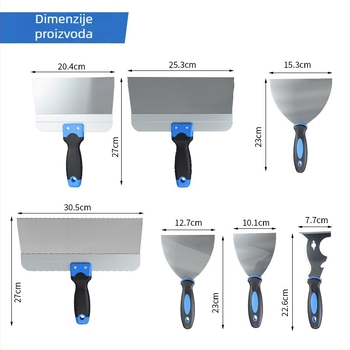 Set alata za žbukanje s privatnom markom: špachtle, nože za žbuku, višenamjenski građevinski alat