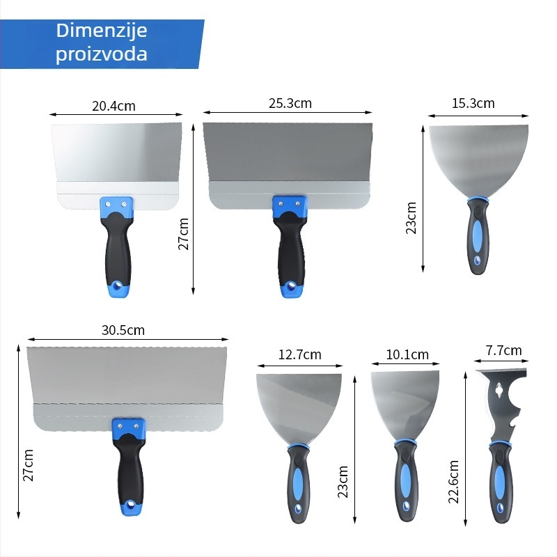 Set alata za žbukanje s privatnom markom: špachtle, nože za žbuku, višenamjenski građevinski alat