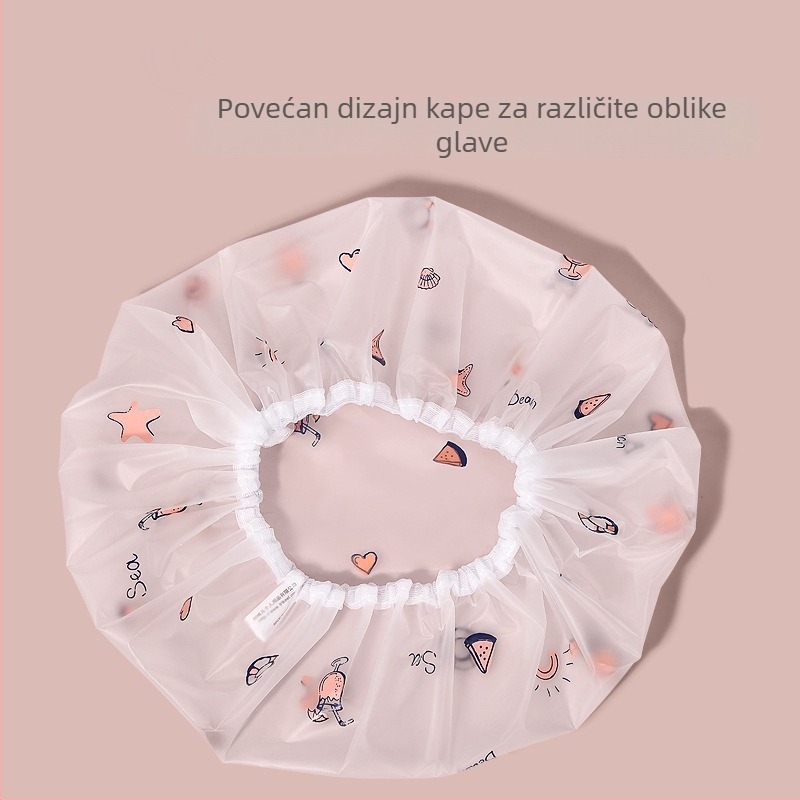 Ženska EVA kupaonska kapa za tuširanje, vodootporna, za ponovnu upotrebu, stil karikature, 50 g