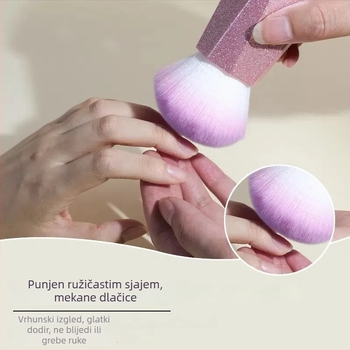 Četkica za šminku s najlonskim vlaknima, plastičnom držaču s kratkom ručkom, pakiranje u jednom komadu