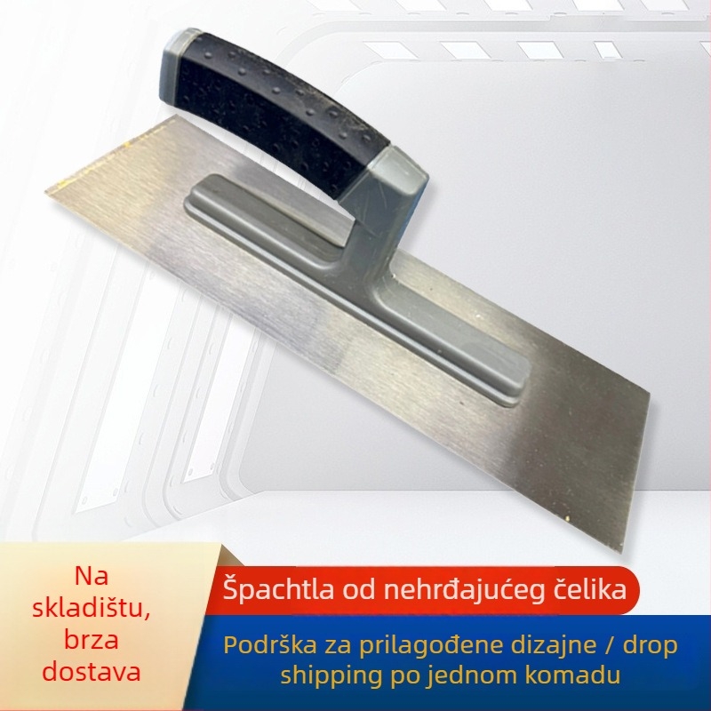 Špatula za žbukanje od nehrđajućeg čelika s debelim oštricom – za zidove i cement