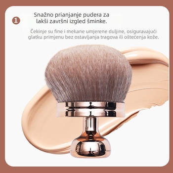 Četkica za puder s gljivičnom glavom, velika, višenamjenska, prijenosna – za puder u prahu, rumenilo i prah za nokte