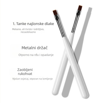 Manikura fototerapijska četkica, brzo sušenje, četkica za nokte s ravnim vrhom, gel olovka, plastika + nehrđajući čelik, jednokratno pakiranje