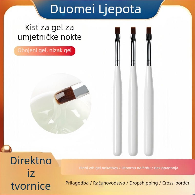 Manikura fototerapijska četkica, brzo sušenje, četkica za nokte s ravnim vrhom, gel olovka, plastika + nehrđajući čelik, jednokratno pakiranje