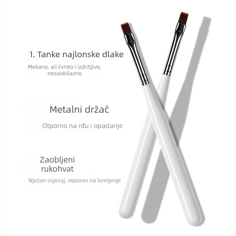 Manikura fototerapijska četkica, brzo sušenje, četkica za nokte s ravnim vrhom, gel olovka, plastika + nehrđajući čelik, jednokratno pakiranje