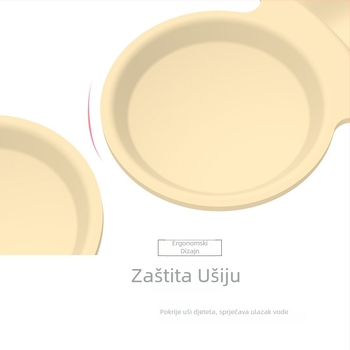 Kapa za pranje kose za bebe s vodootpornom zaštitnom za uši, podesiva, za djecu, crtani stil, materijali: TPE, PP