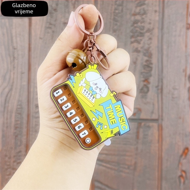 Mini klavirski privjesak sa svjetlom — edukativna prijenosna glazbena igračka od plastike