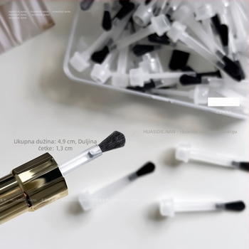 Set četkica za manikuru s 1 ručkom i 66 jednokratnih četkica s okruglim vrhom, uključena kutija za pohranu