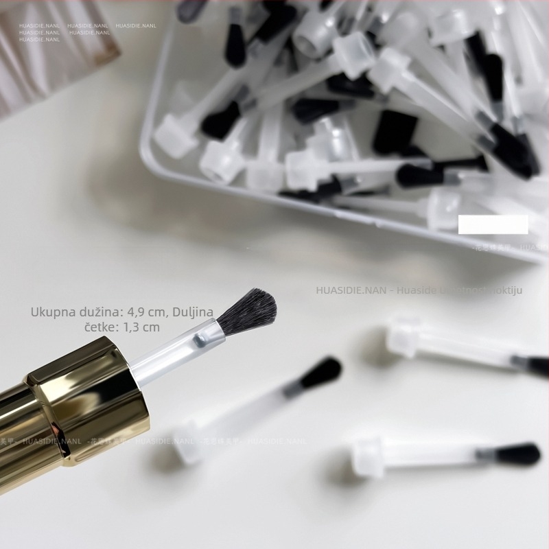 Set četkica za manikuru s 1 ručkom i 66 jednokratnih četkica s okruglim vrhom, uključena kutija za pohranu
