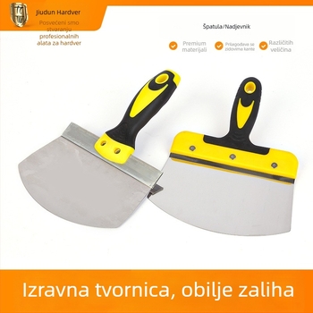Nerđajući čelična špatula za žbukanje s zakrivljenom oštricom, debelo tijelo – za žbukanje i dekoraciju — Nine Shields
